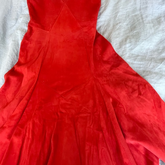 Red Suede Dress Size Small - Picture 4 of 9